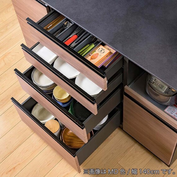 キッチンボード(ココットS幅140cm OP WHWH)【島忠ホームズ商品】 2枚目画像