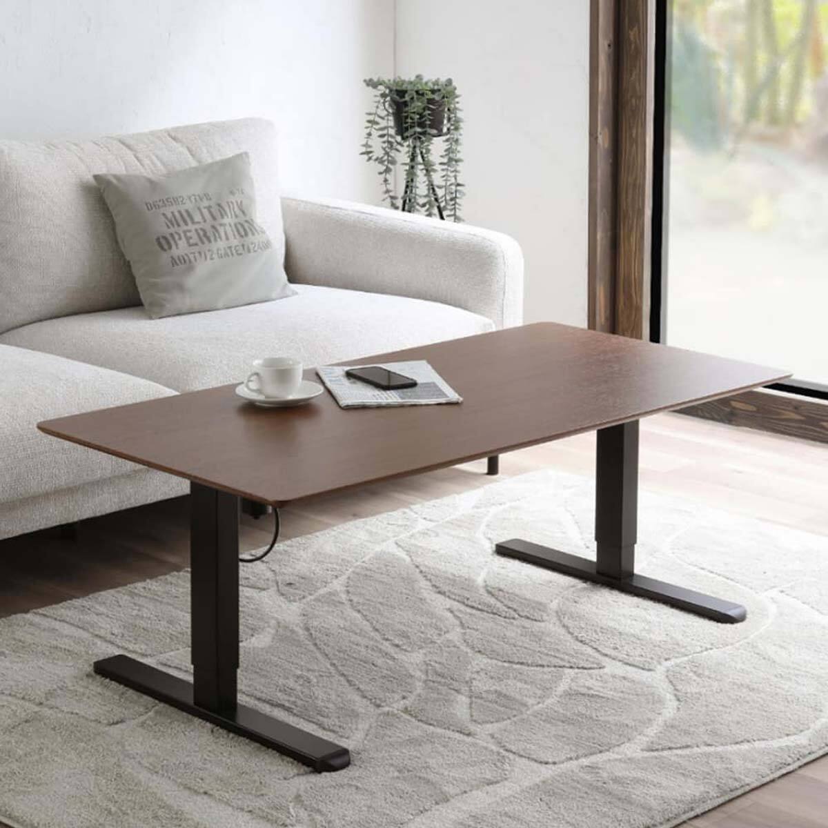電動昇降リビングテーブル(リーブル 幅120cm BR)【島忠ホームズ商品