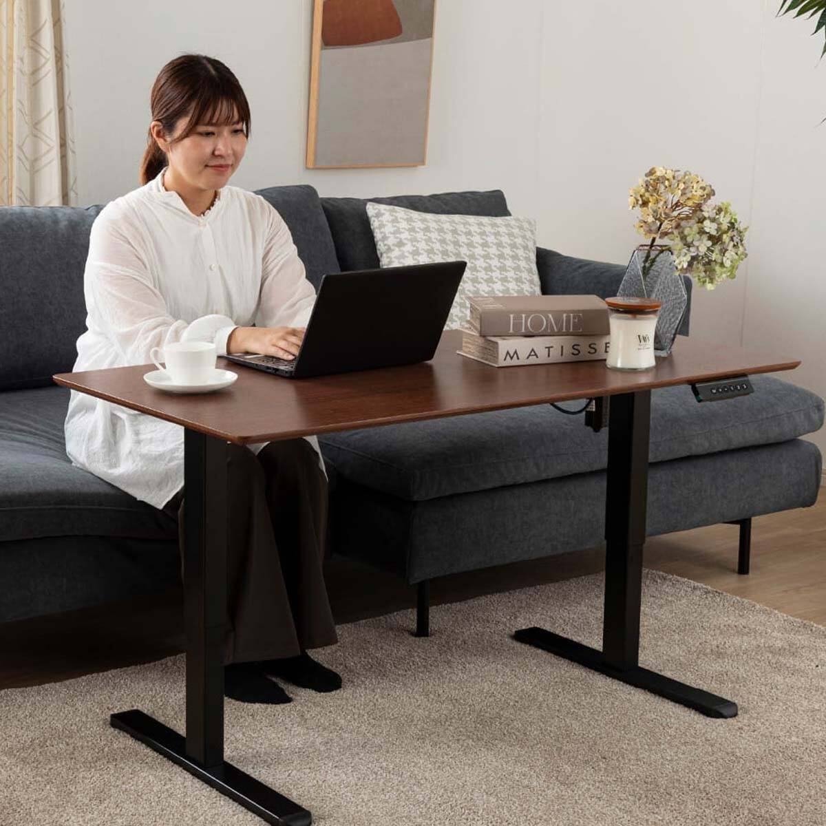 電動昇降リビングテーブル(リーブル 幅120cm BR)【島忠ホームズ商品
