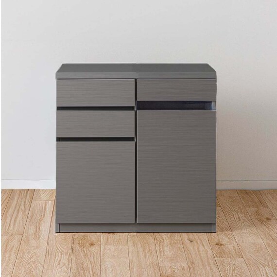 サイドボード(ニース 幅80cm GY木目)【島忠ホームズ商品】 1枚目画像