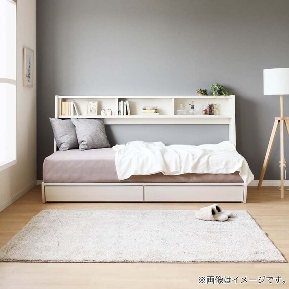 棚・引出し付きデイベッド(テラシアS WH)【島忠ホームズ商品】 3枚目画像