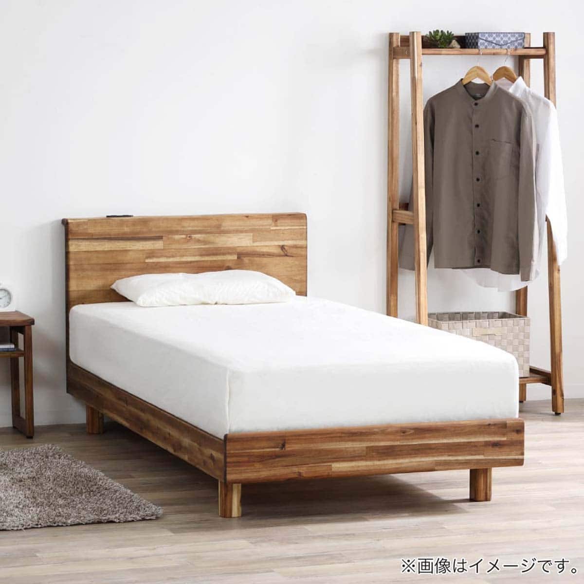 シングル コンセント付きベッドフレーム(グルート)【島忠ホームズ商品