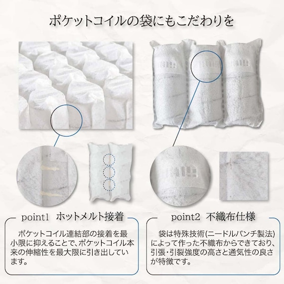 クイーン170マットレス(8.25インチ エッセンシャルブラックカスタム MD 分割タイプ)【島忠ホームズ商品】 16枚目画像