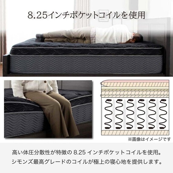クイーン160マットレス(8.25インチ エッセンシャルブラックカスタム SF 1枚タイプ)【島忠ホームズ商品】 13枚目画像
