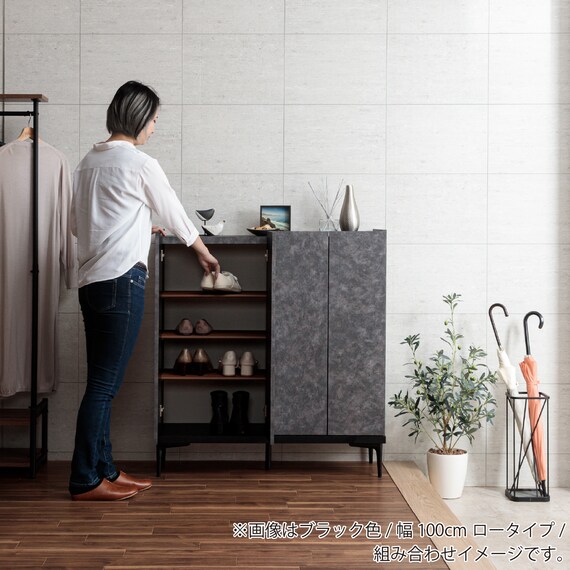 シューズボックス(シャーク 幅100cmロータイプ BE)【島忠ホームズ商品】 4枚目画像