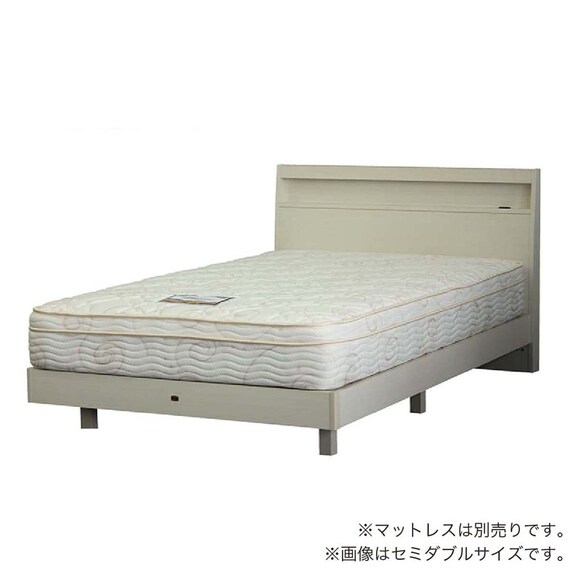 シングル 棚・コンセント付きベッドフレーム(シエラ スリムシェルフ ステーション WH)【島忠ホームズ商品】 1枚目画像