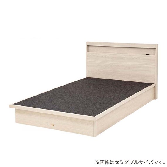 シングル 棚・コンセント・収納付きベッドフレーム(シエラ スリムシェルフ リフト WH)【島忠ホームズ商品】 1枚目画像