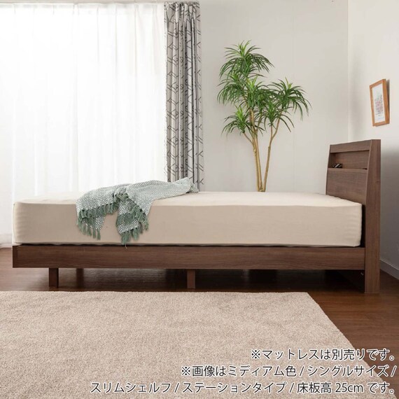 シングル 棚・コンセント・収納付きベッドフレーム(シエラ スリムシェルフ 深型リフト WH)【島忠ホームズ商品】 11枚目画像