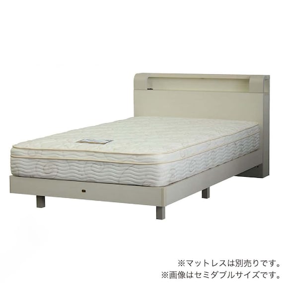 シングル 棚・照明・コンセント付きベッドフレーム(シエラシェルフ ステーション WH)【島忠ホームズ商品】 1枚目画像