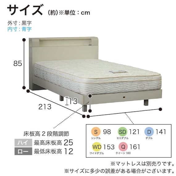 シングル 棚・照明・コンセント付きベッドフレーム(シエラシェルフ ステーション WH)【島忠ホームズ商品】 14枚目画像