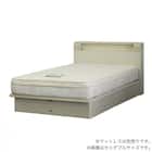 シングル 棚・コンセント・照明・収納付きベッドフレーム(シエラシェルフ リフト WH)【島忠ホームズ商品】 1枚目画像