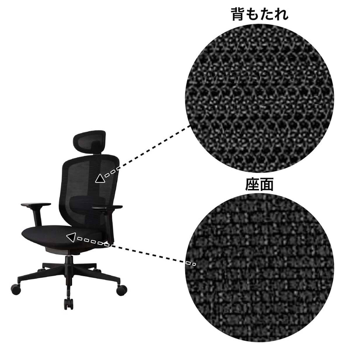 デスクチェア(エアロ BK/BK)【島忠ホームズ商品】 | ニトリネット