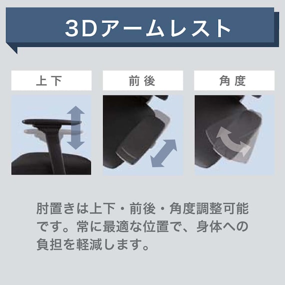 デスクチェア(エアロ WH/GY)【島忠ホームズ商品】 7枚目画像
