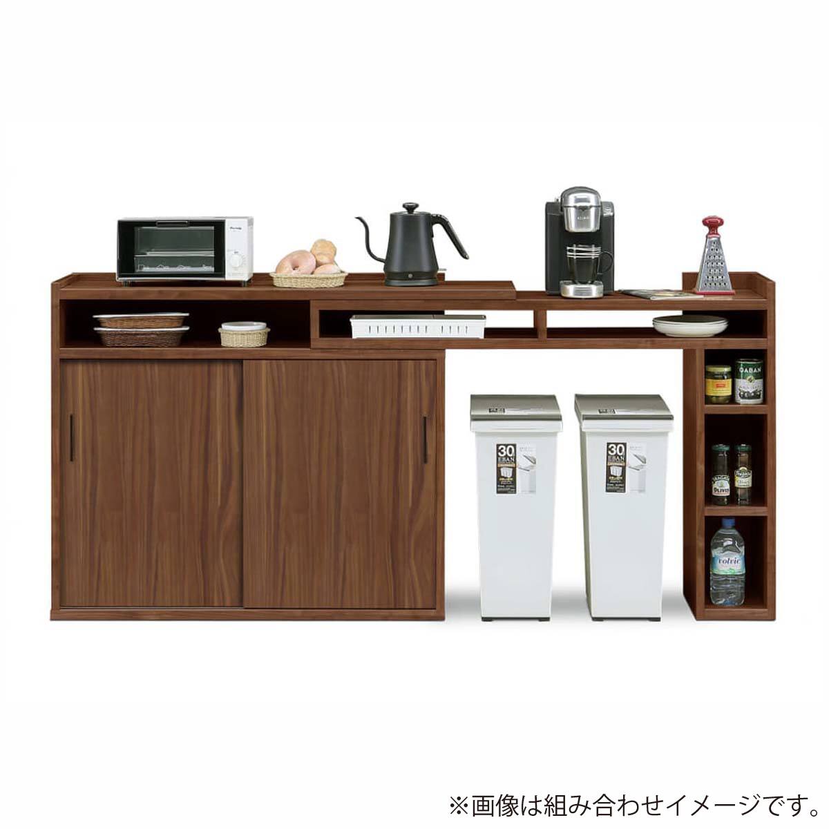 薄型伸長カウンター(イクス 幅120-210cm BR)【島忠ホームズ商品