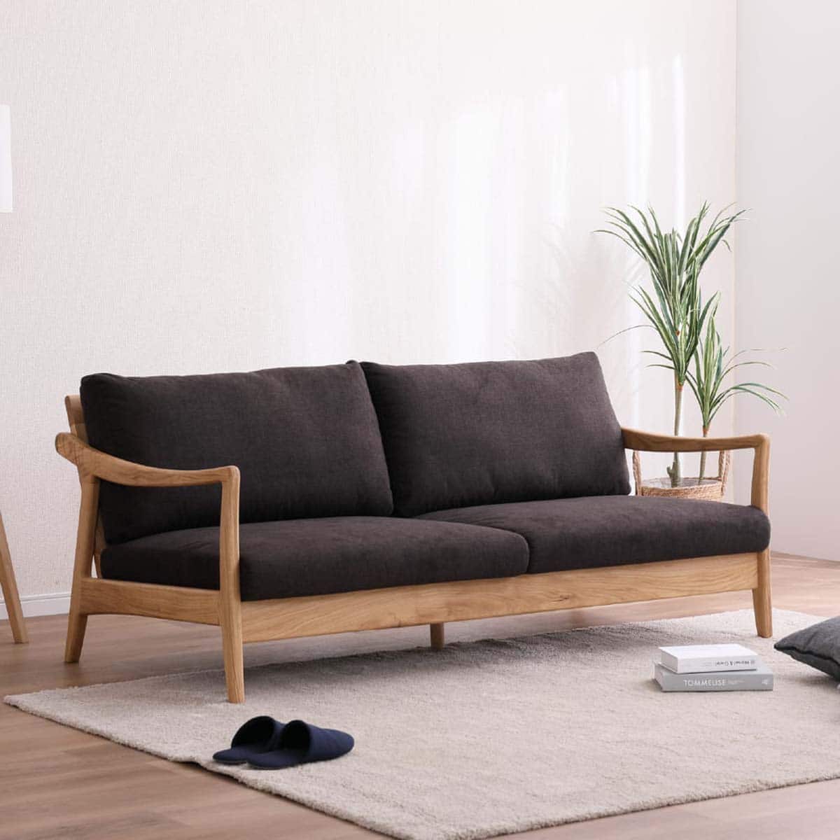 2.5人掛けソファ 布張りタイプ(コルデロ165 LBR/BR)【島忠ホームズ商品