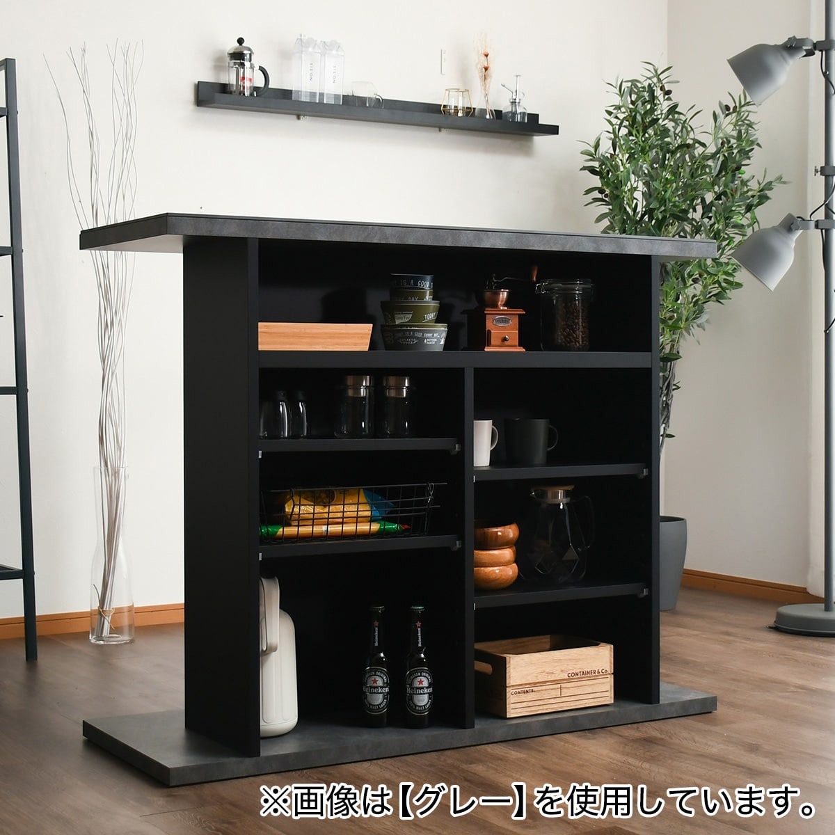 セラミック天板 バーカウンター (幅120cm コーナー LGY) | ニトリ