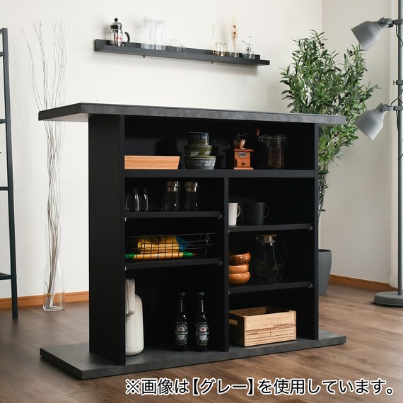 セラミック天板 バーカウンター (幅120cm コーナー LGY) 6枚目画像