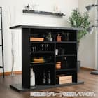 セラミック天板 バーカウンター (幅120cm コーナー LGY) 6枚目画像