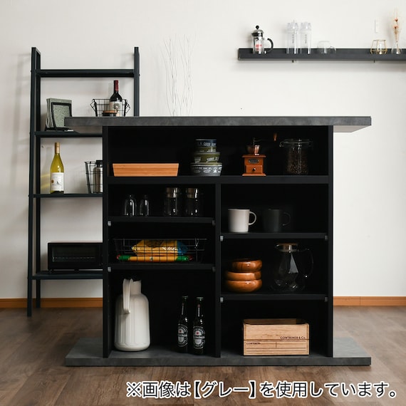 セラミック天板 バーカウンター (幅120cm コーナー LGY) 7枚目画像