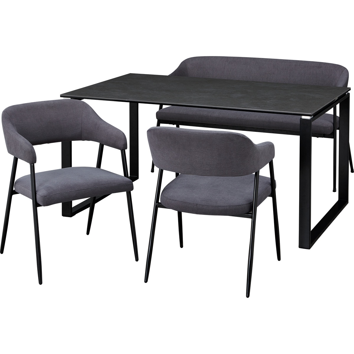 背もたれ付きダイニングベンチ(イジーGY) | ニトリネット【公式】 家具