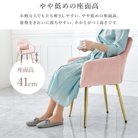 肌触りのよいエレガントチェア クッション付き (LGY) 18枚目画像