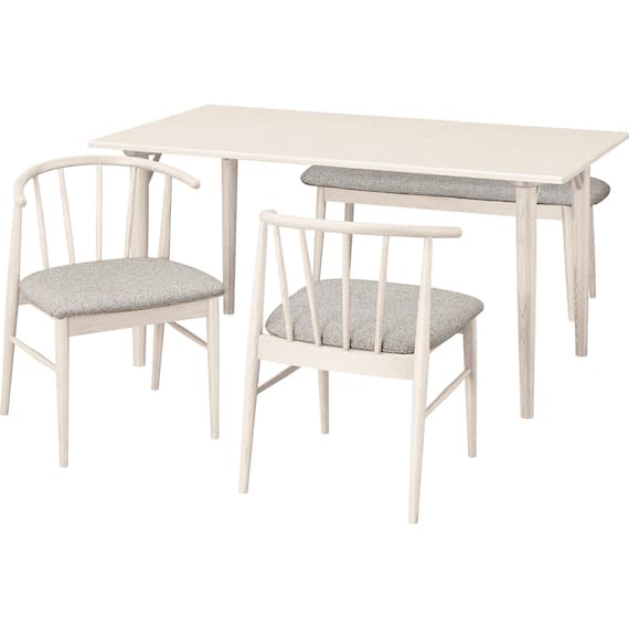 ダイニングテーブル4点セット(WY701 150 チェア/ベンチ WW) 1枚目画像