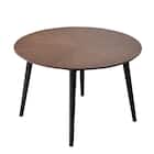 美しい木目が特徴の円形テーブル (幅110cm 木目ブラウン) 1枚目画像