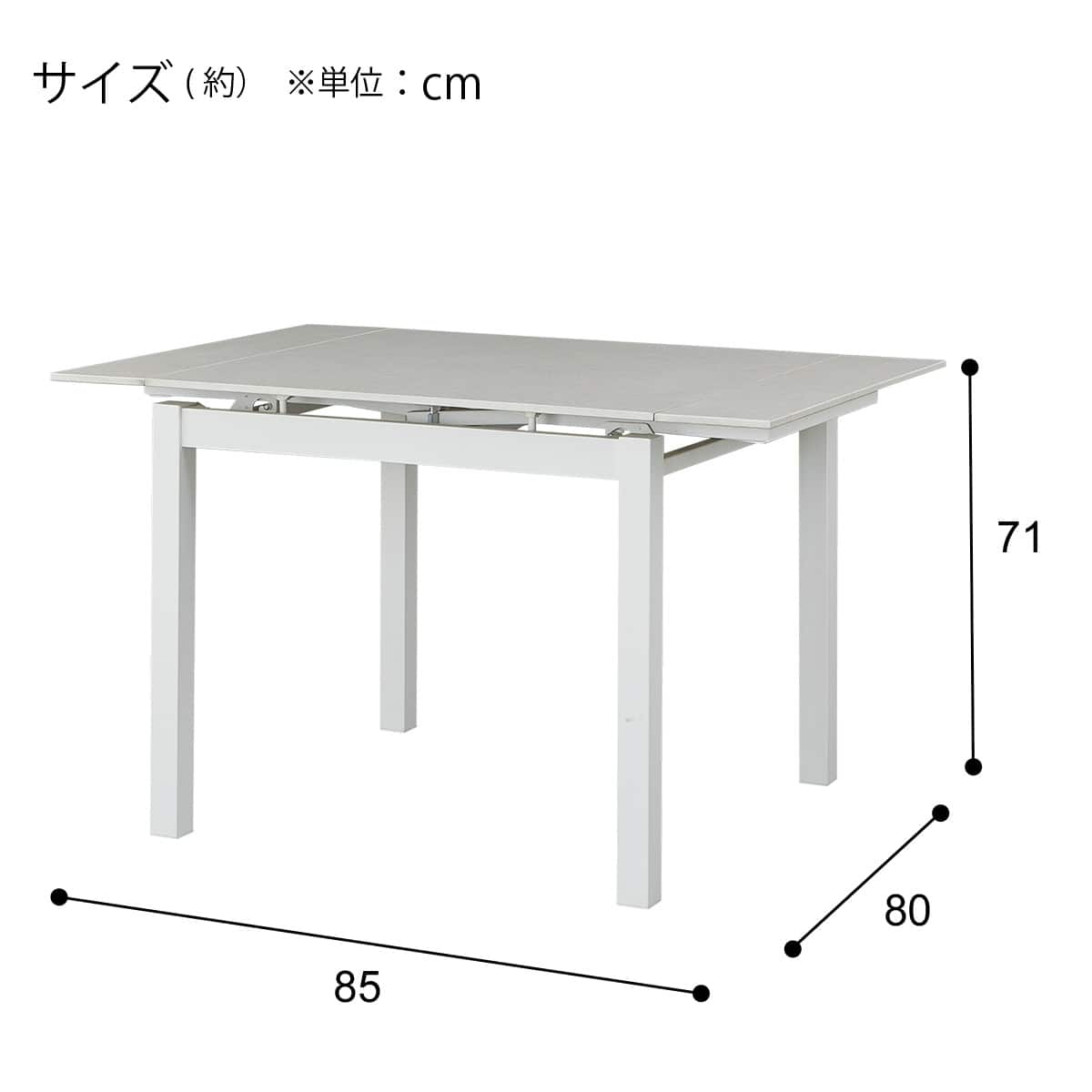 【ニトリ】ダイニングテーブル天板 (大理石調 ホワイト セラミック) 最終価格 セラミック伸縮ダイニングテーブル(TA111 G85/120 WHWH) | ニトリ