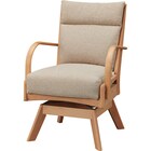 ソファのような座り心地のポケットコイルダイニング回転チェア(Nコレクション C-27S 肘付き NA/NSF-BE) 3枚目画像