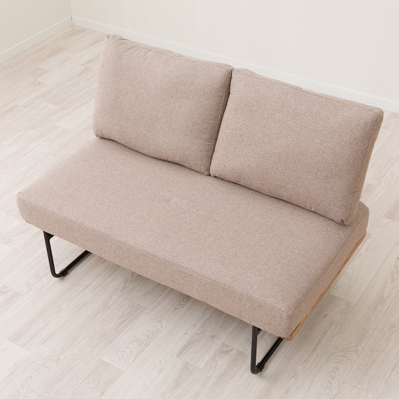 2人掛けソファ 布張りタイプ (EL101 BR) 2枚目画像