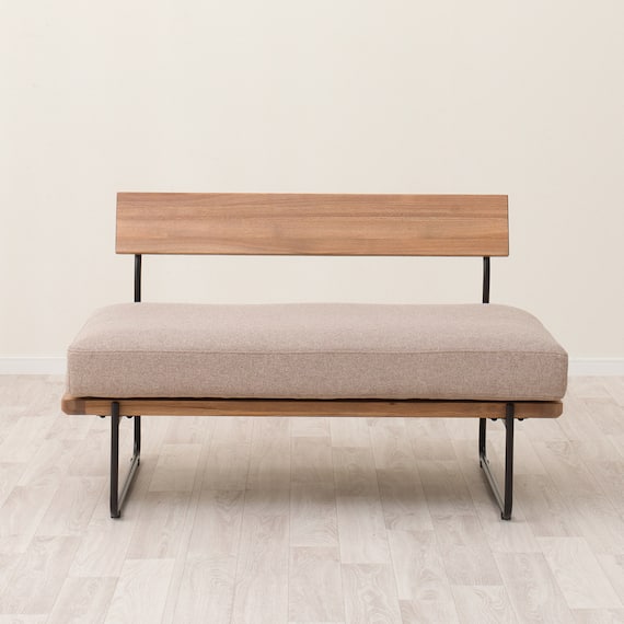 2人掛けソファ 布張りタイプ (EL101 BR) 8枚目画像