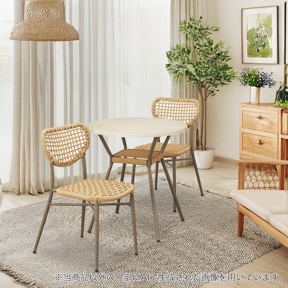 円形ダイニングテーブル3点セット(IN/OUTDOOR MS003/MS002 GY) 1枚目画像