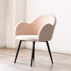 やわらかな肌触りの肘付きチェア (BE) 1枚目画像