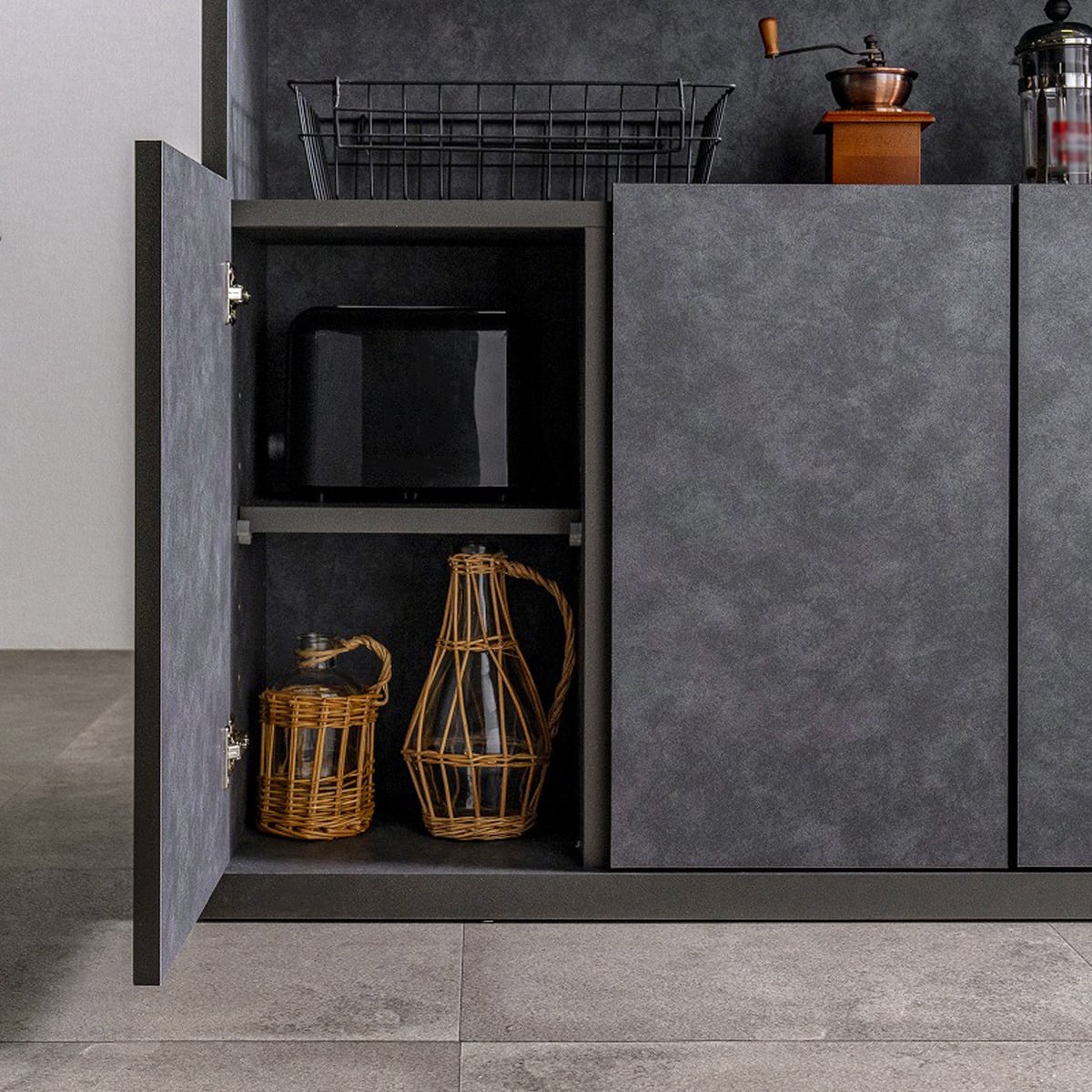 セラミック天板モダンバーカウンター (幅99cm BK) | ニトリネット