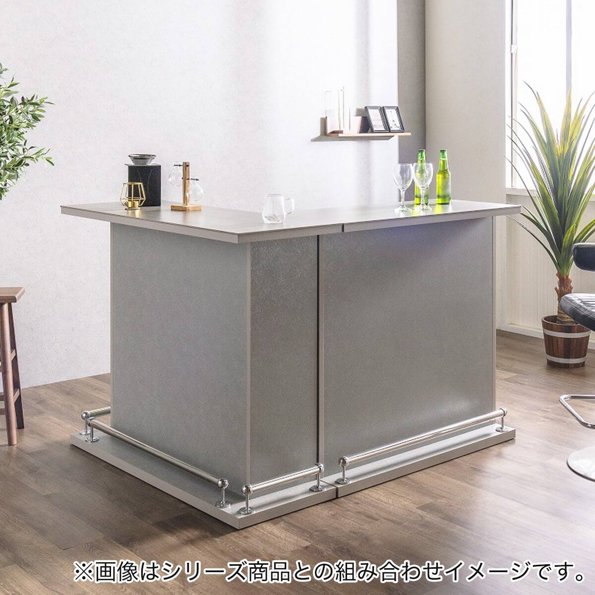 セラミック天板モダンバーカウンター (幅99cm GY) | ニトリネット