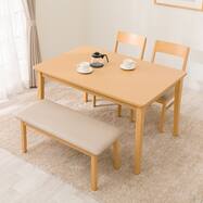 ダイニングテーブル4点セット(4LEG SI01 GN 120/SI01A GN/ベンチ SI01 GN)