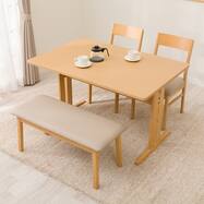 ダイニングテーブル4点セット(TLEG SI01 GN 120/SI01A GN/ベンチ SI01 GN)
