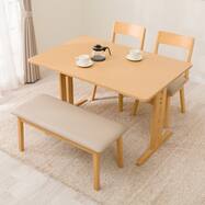 ダイニングテーブル4点セット(TLEG SI01 GN 120/回転式 SI01A GN/ベンチ GN)