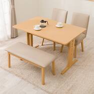 ダイニングテーブル4点セット(TLEG SI01 GN 120/回転式 SI01B GN/ベンチ GN)