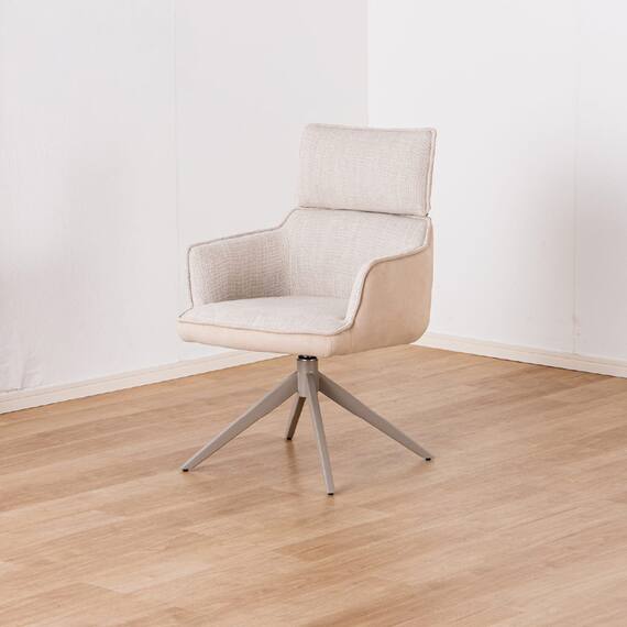 回転式 肘付きダイニングチェア(ジョリ BE)【島忠ホームズ商品】 1枚目画像