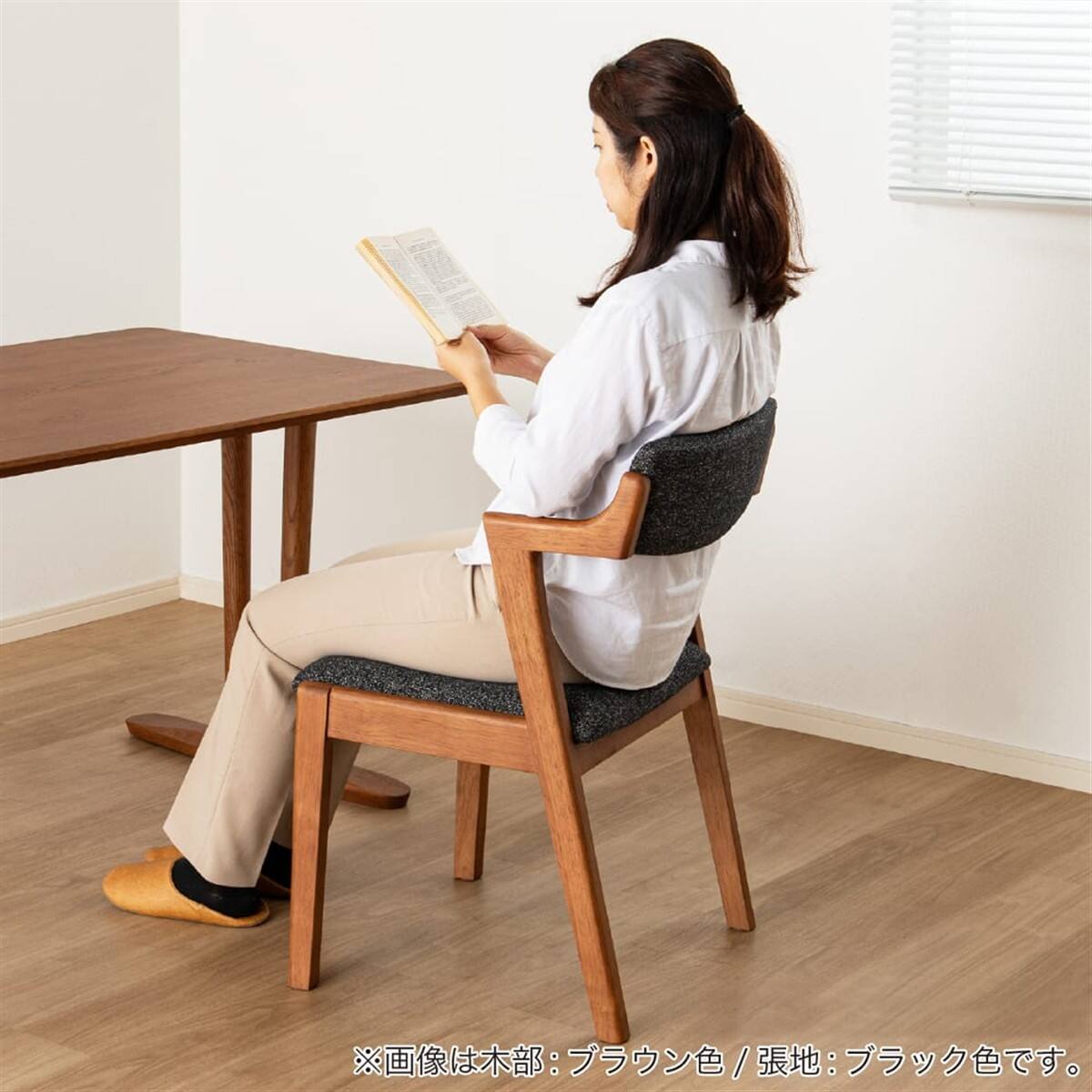 ダイニング4点セット(オルソン 幅150cm BR+2本脚 BR+ベンチ BR/BK+