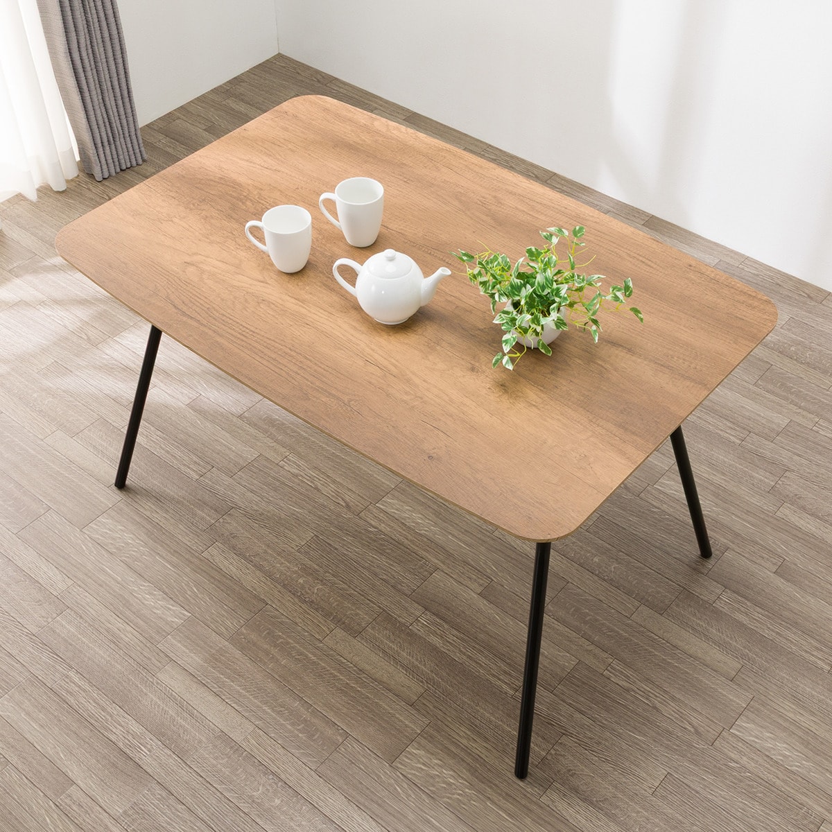 【リサイクルサービス八光　田上店　配達・設置OK】ニトリ　幅120cm ダイニングセット(アルナス12080 MBR) ダイニングテーブル4点セット(DTアルナスDF120LBR/ダイニングチェア