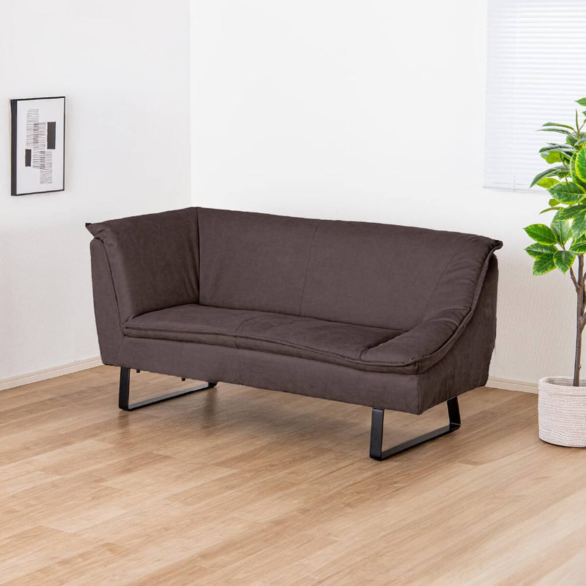 未使用　リビング用家具 ダイニングカウチソファ(左 ディヴァーノ BR)【島忠ホームズ商品