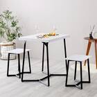 大理石調ダイニング3点セット (MRD ホワイト) 2枚目画像