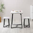 大理石調ダイニング3点セット (MRD ホワイト) 4枚目画像