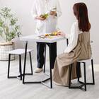 大理石調ダイニング3点セット (MRD ホワイト) 8枚目画像