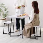 大理石調ダイニング3点セット (MRD ホワイト) 8枚目画像