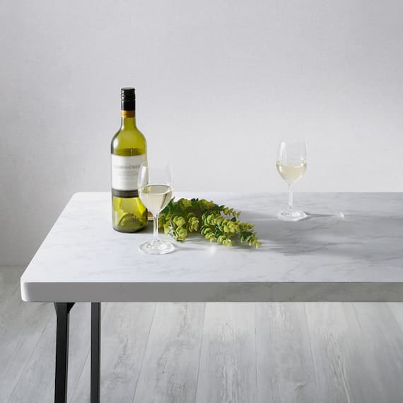 大理石調ダイニング3点セット (MRD ホワイト) 9枚目画像