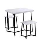 大理石調ダイニング3点セット (MRD ホワイト) 13枚目画像