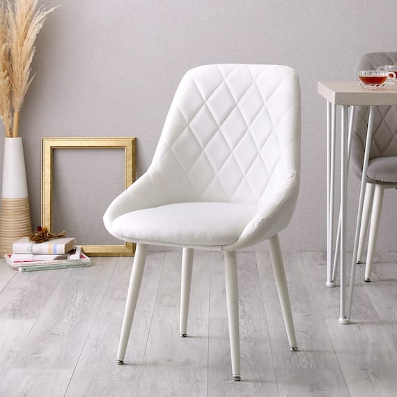 大人かわいいダイニングチェア (WH) 1枚目画像